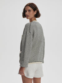 VARLEY TIDEWELL TEXTURED KNIT JACKET - BIRCH MULTI STITCH