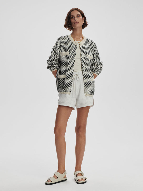 VARLEY TIDEWELL TEXTURED KNIT JACKET - BIRCH MULTI STITCH