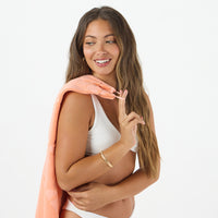 ALOHA COLLECTION BEACH TOWEL / PUA CHECK / PEACHY