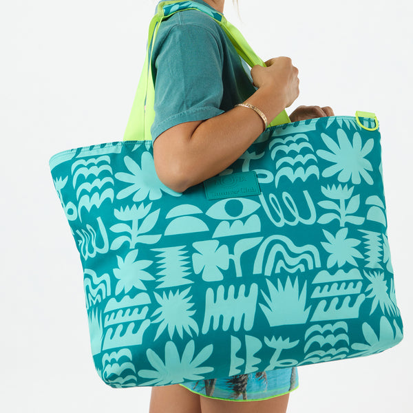 ALOHA COLLECTION CARRY-ON COOLER TOTE / SUMMER CLUB / BEACH GLASS/VERDANT