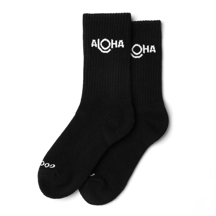 ALOHA COLLECTION ALOHA CREW SOCK - BLACK