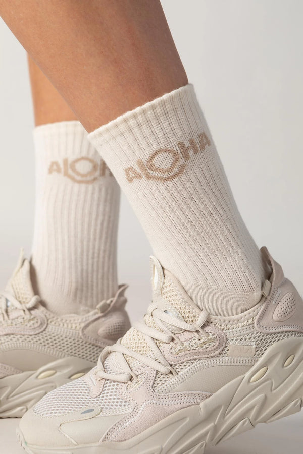 ALOHA COLLECTION ALOHA CREW SOCK - SANDSTONE