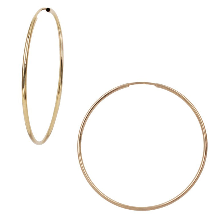 WORK IT OUT GOLD FILLED 50MM YELLOW ENDLESS ROUND HOOP EARRING