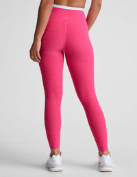 BEYOND YOGA SPACEDYE OUTLINES HIGH WAISTED MIDI LEGGING - VIVID PINK/CLOUD WHITE 3534