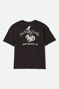BRIXTON FEELING LUCKY OVERSIZED BOYFRIEND T SHIRT - BLACK