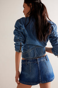 FREE PEOPLE WE THE FREE GALIVANTING SKORT - BLUE REBEL 4070