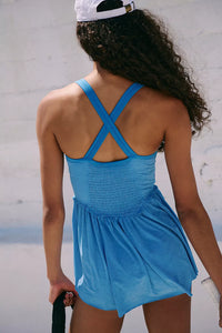 FREE PEOPLE MOVEMENT SMOCKIN HOT DRESS - DENIM HAZE 1387