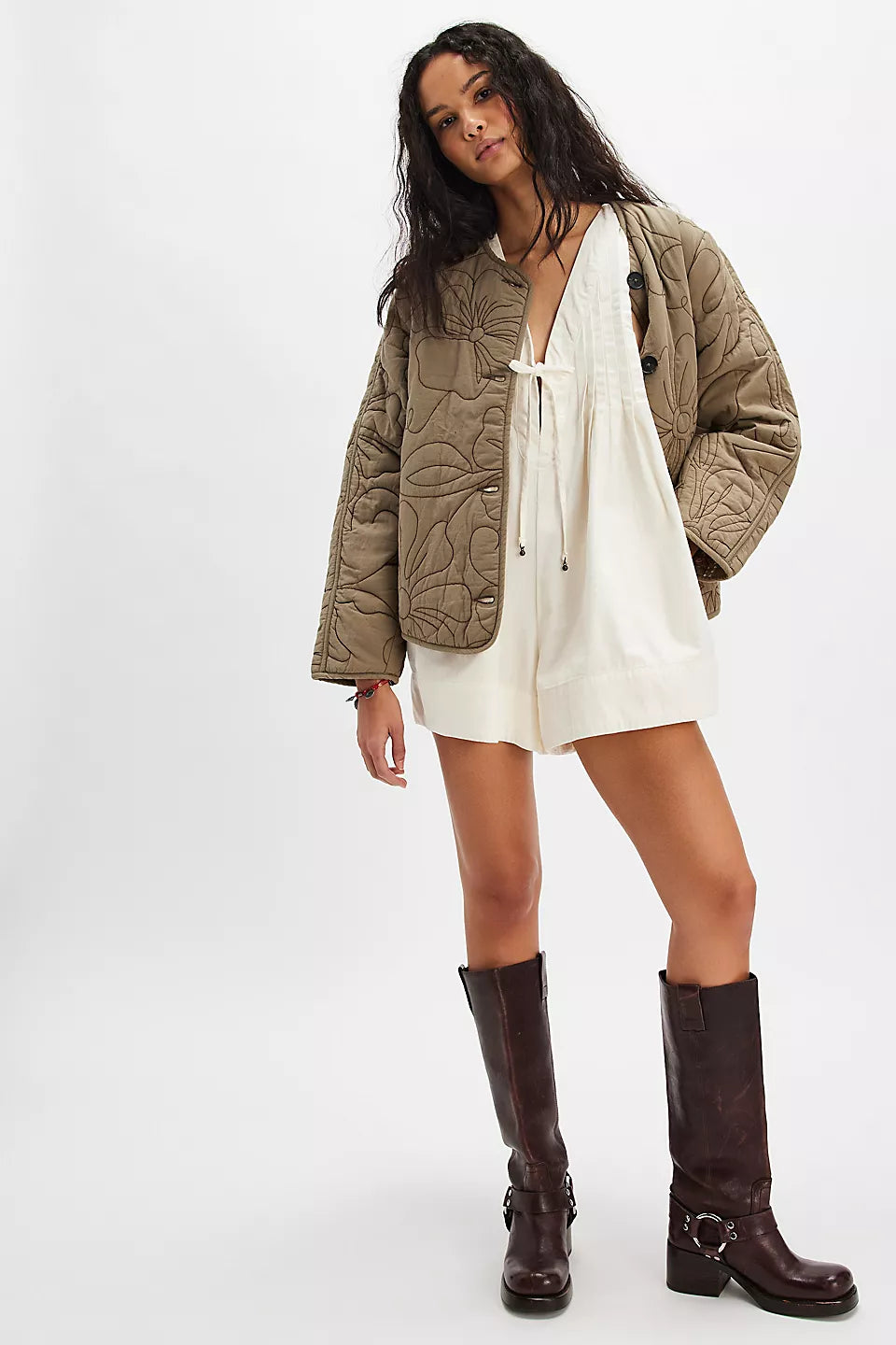 FREE PEOPLE WEBSTER ROMPER - ECRU WASH 4060