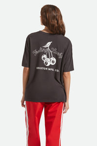 BRIXTON FEELING LUCKY OVERSIZED BOYFRIEND T SHIRT - BLACK