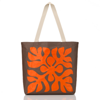 ALOHA COLLECTION REVERSIBLE TOTE / APPLIQUE / ZEST/SANDSTONE