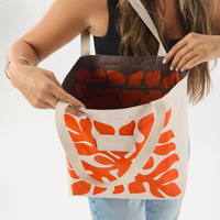 ALOHA COLLECTION REVERSIBLE TOTE / APPLIQUE / ZEST/SANDSTONE
