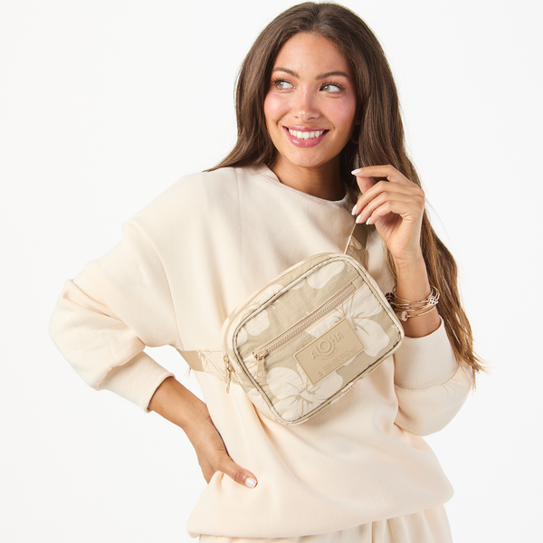 ALOHA COLLECTION KEEP IT LIGHT HIP PACK / HANA HOU / CREME/DUNE