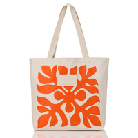 ALOHA COLLECTION REVERSIBLE TOTE / APPLIQUE / ZEST/SANDSTONE