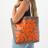 ALOHA COLLECTION REVERSIBLE TOTE / APPLIQUE / ZEST/SANDSTONE