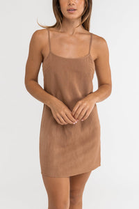 RHYTHM CLASSIC SLIP DRESS - CARAMEL