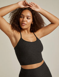 BEYOND YOGA SPACEDYE SLIM RACERBACK CROPPED TANK - DARKEST NIGHT SD4382