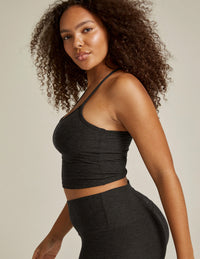 BEYOND YOGA SPACEDYE SLIM RACERBACK CROPPED TANK - DARKEST NIGHT SD4382