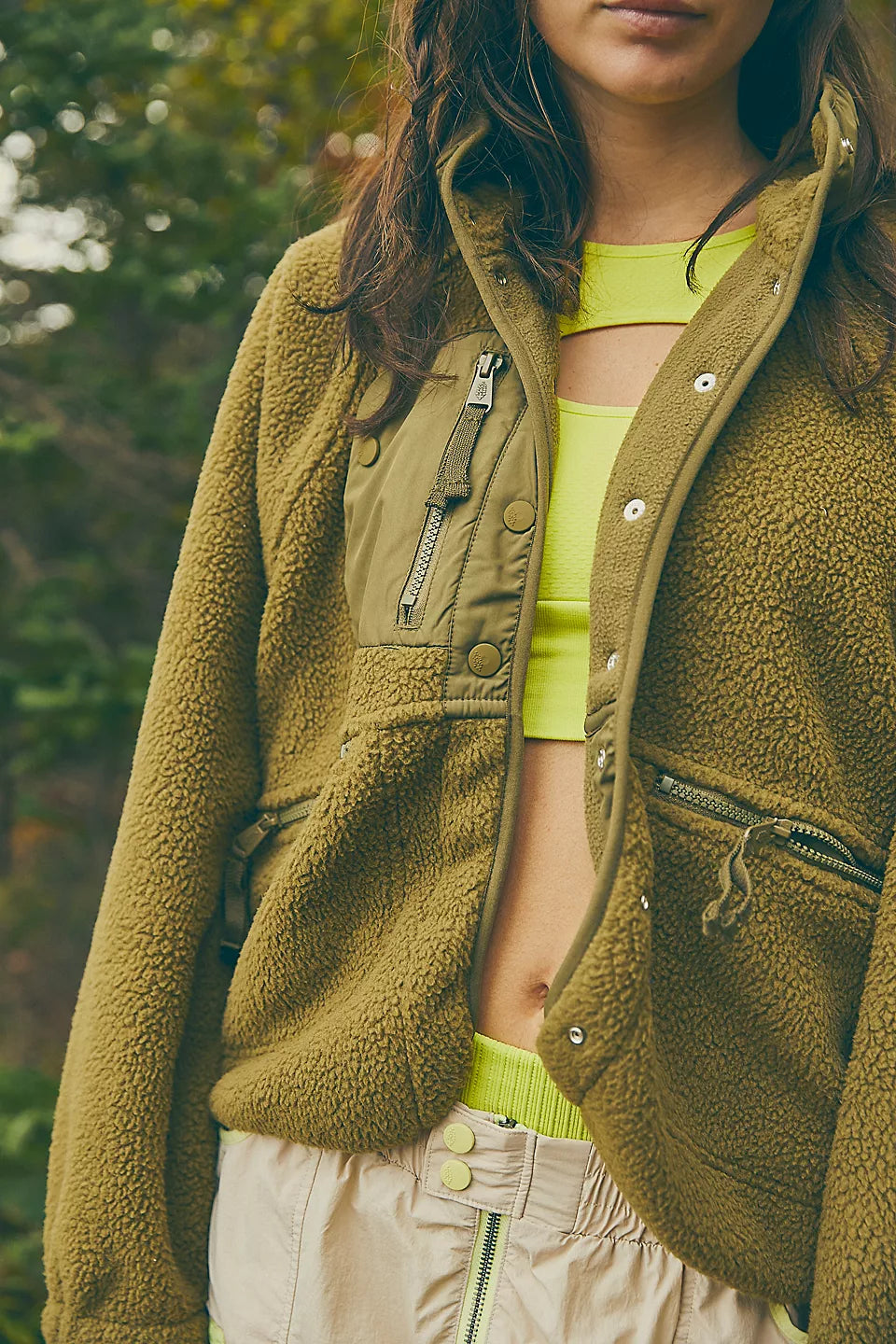 Free people army green jacket deals