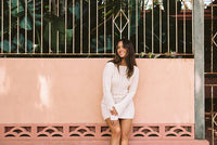 RHYTHM CHARLIZE LONG SLEEVE KNIT MINI DRESS - IVORY