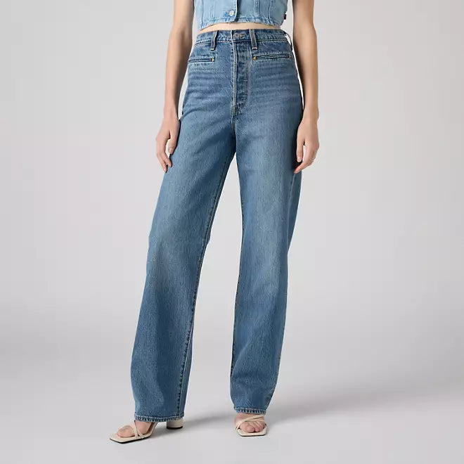 LEVI'S RIBCAGE WIDE LEG BRAIDED JEANS - WESTERN BOWS AND ARROWS