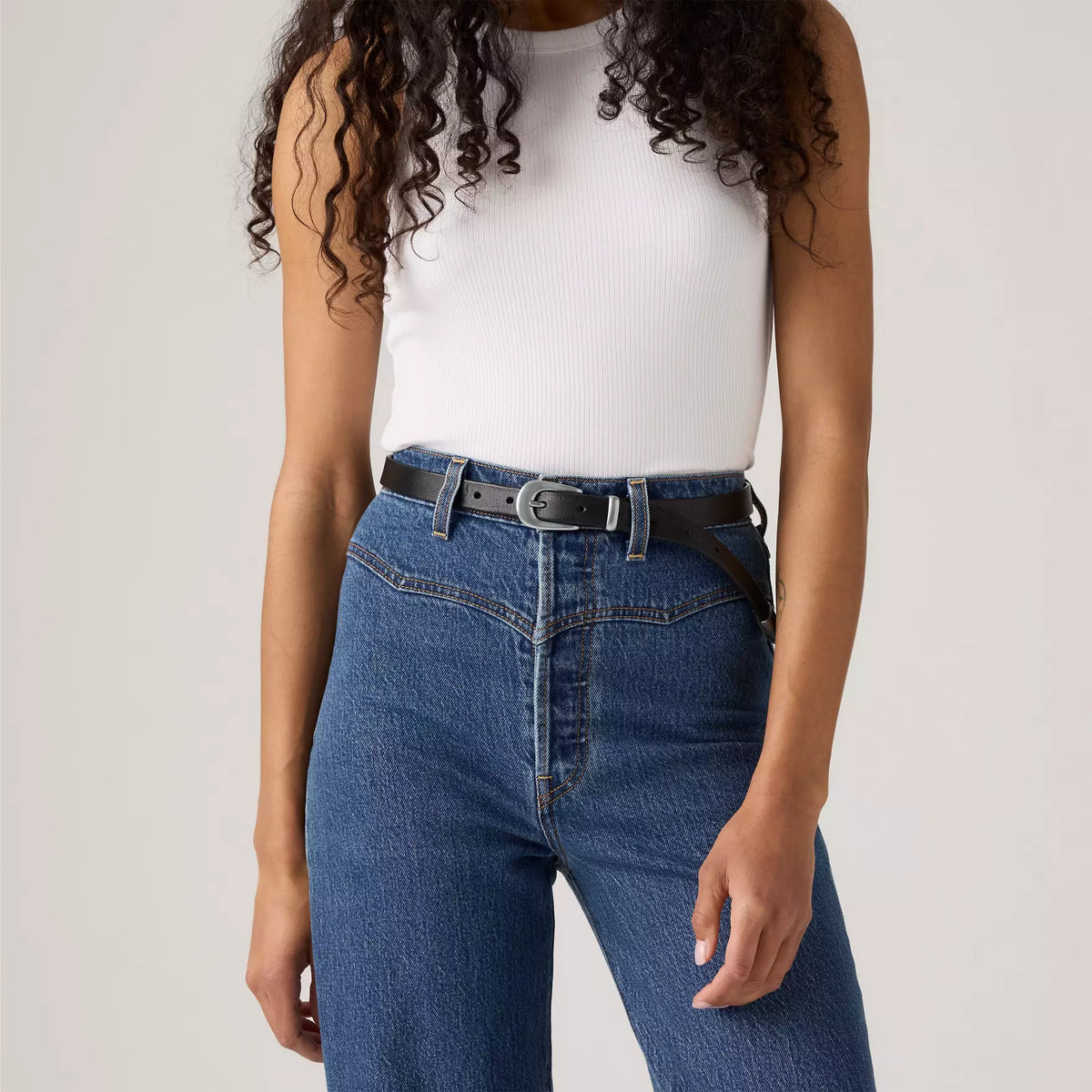 LEVI'S RIBCAGE WESTERN YOKE WOMENS JEANS - VALLEY VIEW STONE 0001