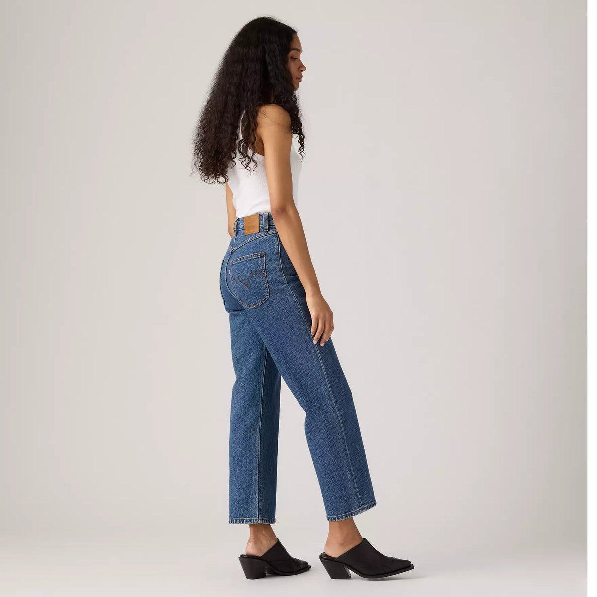 LEVI'S RIBCAGE WESTERN YOKE WOMENS JEANS - VALLEY VIEW STONE 0001