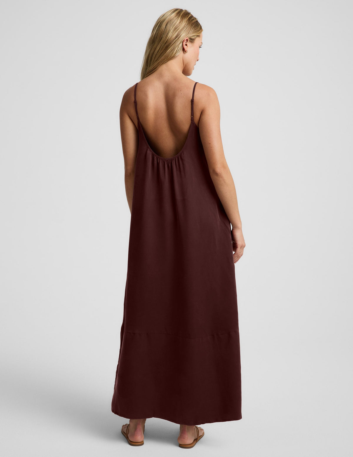 BEYOND YOGA SUNKISSED CUPRO MAXI DRESS - ICED MOCHA 0075U