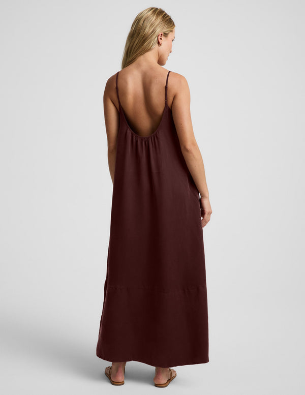 BEYOND YOGA SUNKISSED CUPRO MAXI DRESS - ICED MOCHA 0075U