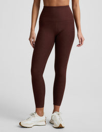 BEYOND YOGA SPACEDYE CENTERED MIDI LEGGINGS - ICED MOCHA HEATHER