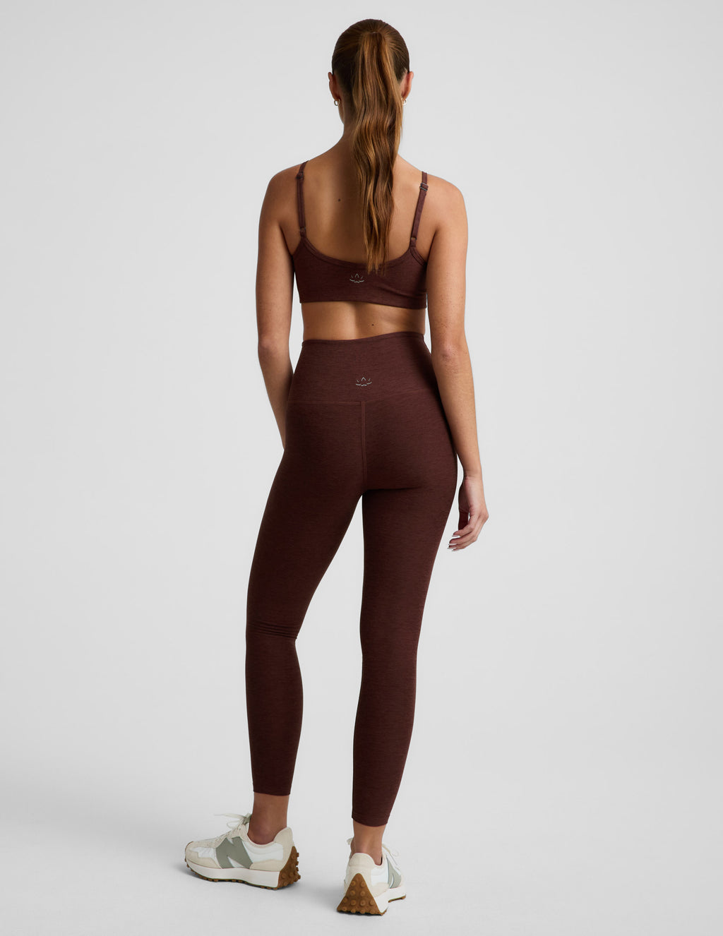 BEYOND YOGA SPACEDYE CENTERED MIDI LEGGINGS - ICED MOCHA HEATHER