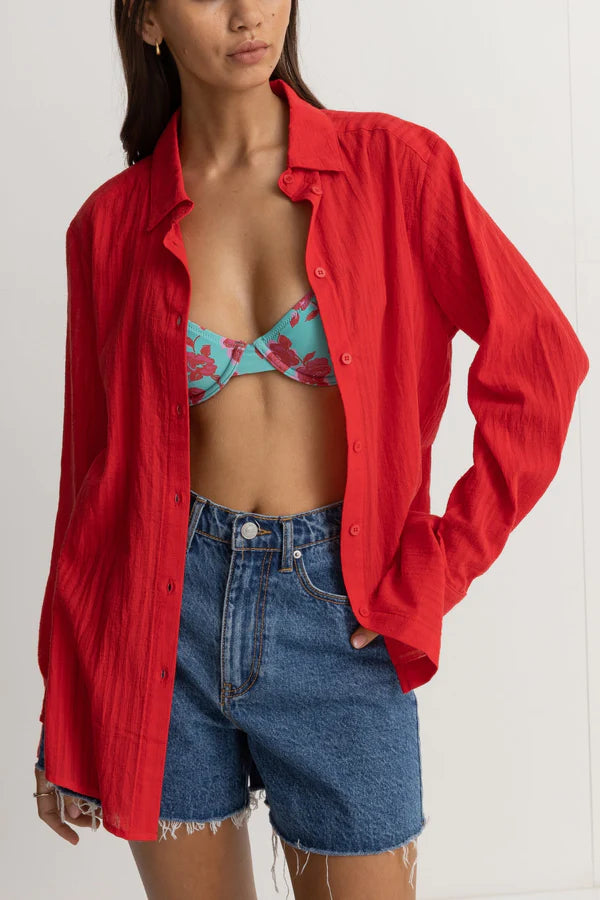 RHYTHM INFERNA BEACH SHIRT - RED