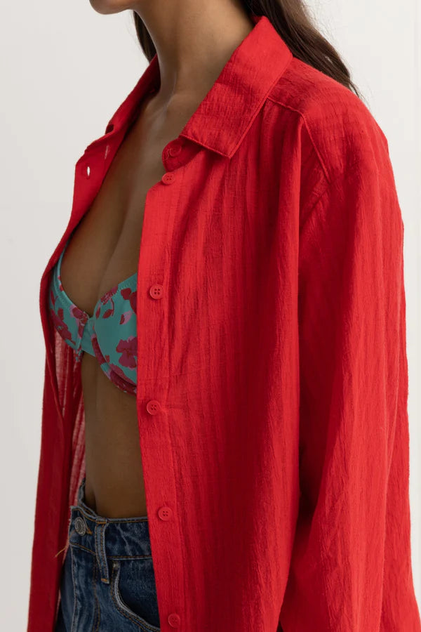 RHYTHM INFERNA BEACH SHIRT - RED