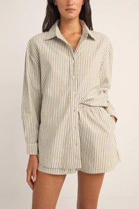 RHYTHM VALLEY STRIPE OVERSIZED SHIRT - IVY