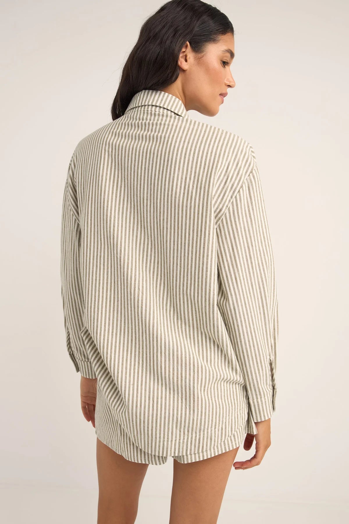 RHYTHM VALLEY STRIPE OVERSIZED SHIRT - IVY