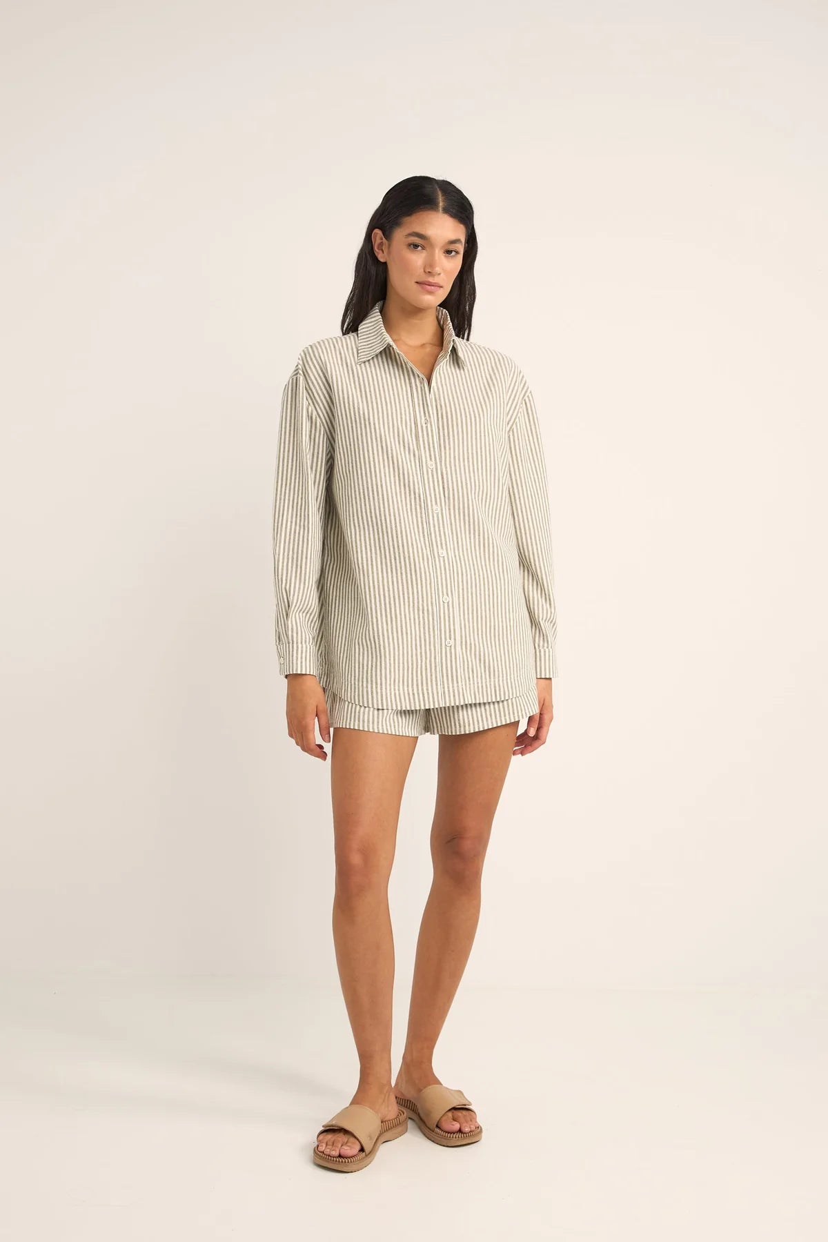 RHYTHM VALLEY STRIPE OVERSIZED SHIRT - IVY