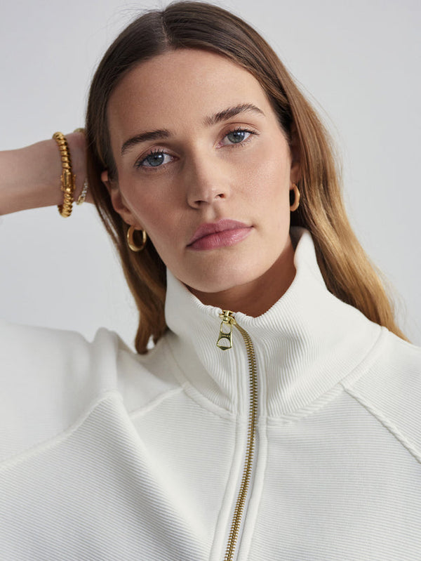 VARLEY MILANO HALF ZIP SWEAT - IVORY