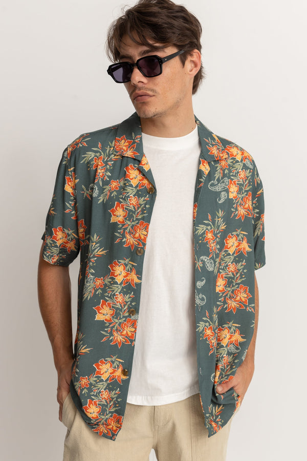 RHYTHM TROPICAL PAISLEY CUBAN SS SHIRT | NAVY