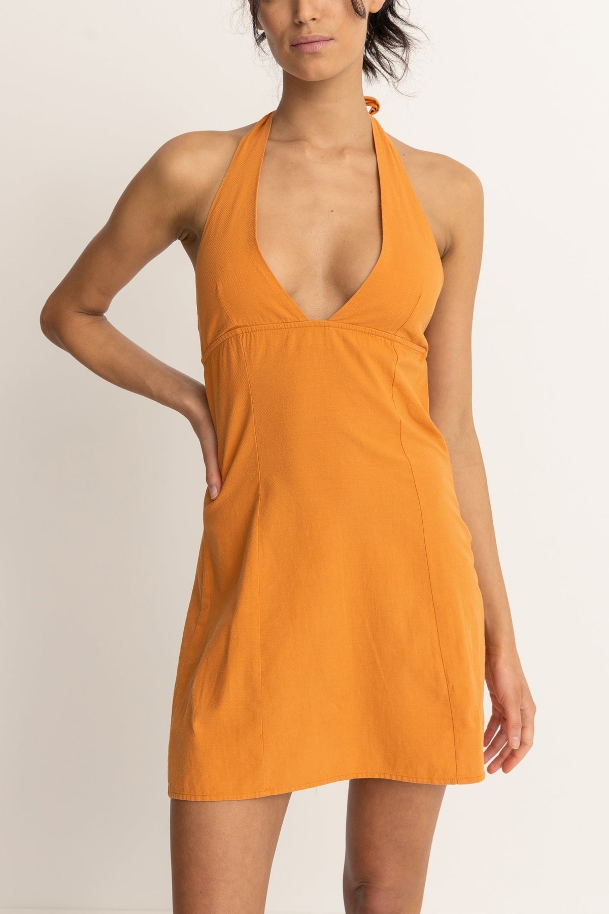 Orange halter dress best sale