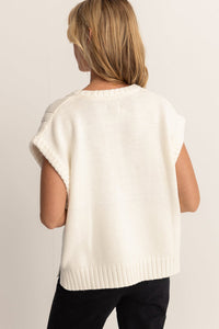 RHYTHM FINLEY CABLE KNIT VEST | WHITE