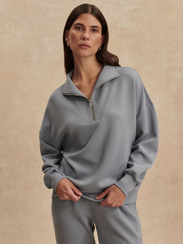 VARLEY HAWLEY HALF ZIP SWEAT - WIND BLUE