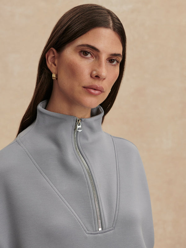 VARLEY HAWLEY HALF ZIP SWEAT - WIND BLUE
