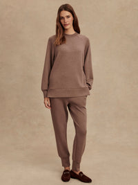 VARLEY NICOLE BOYFRIEND SWEAT - DEEP TAUPE MARL FLECK VAR02083