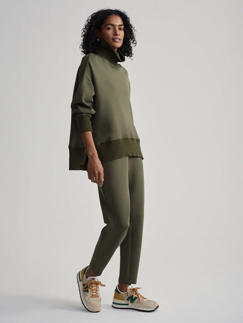 VARLEY BARKER HIGH NECK SWEATER - OLIVE NIGHT