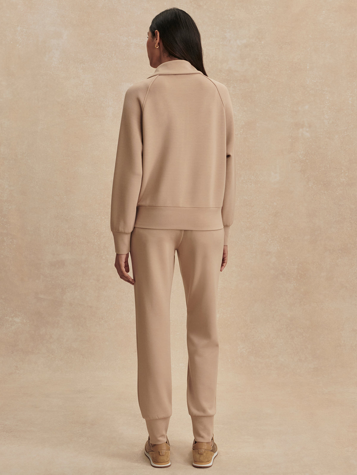 VARLEY TYDE ZIP THROUGH SWEAT - LIGHT TAUPE