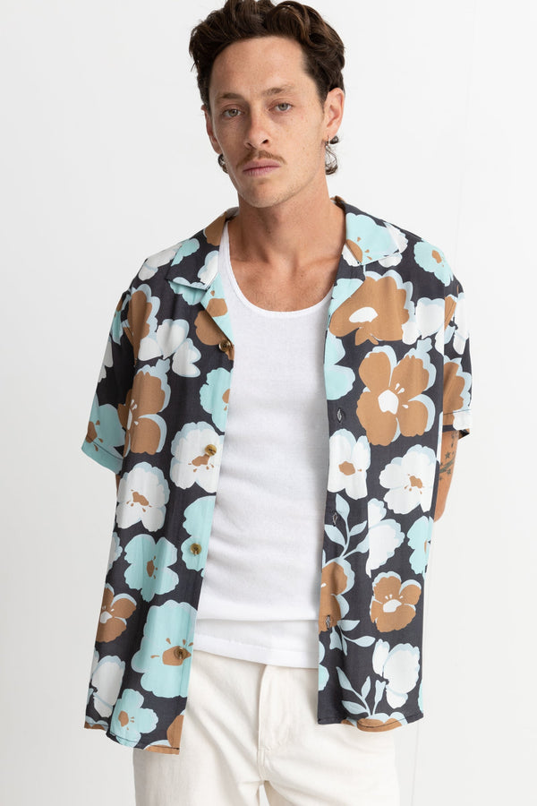 RHYTHM FLORAL SS SHIRT - VINTAGE BLACK