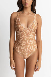 RHYTHM  MARLEY FLORAL UNDERWIRE ONE-PIECE - CARAMEL