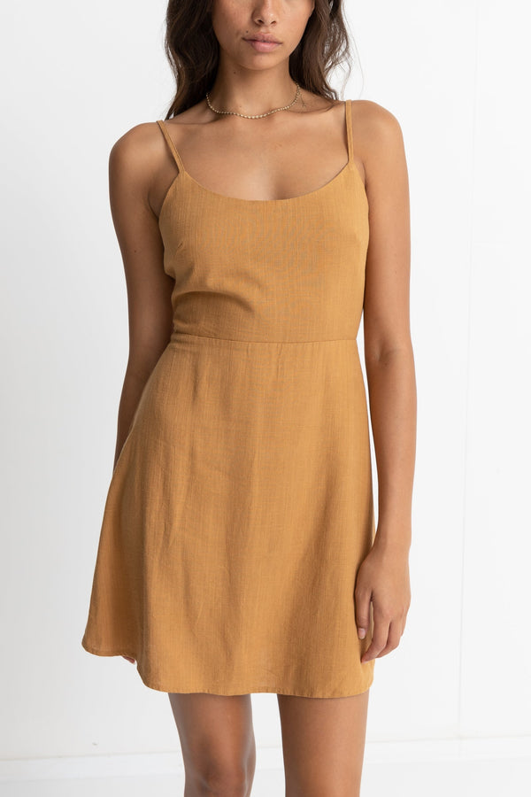 fitted tan dress Beige True Form Midi Dress main image 0