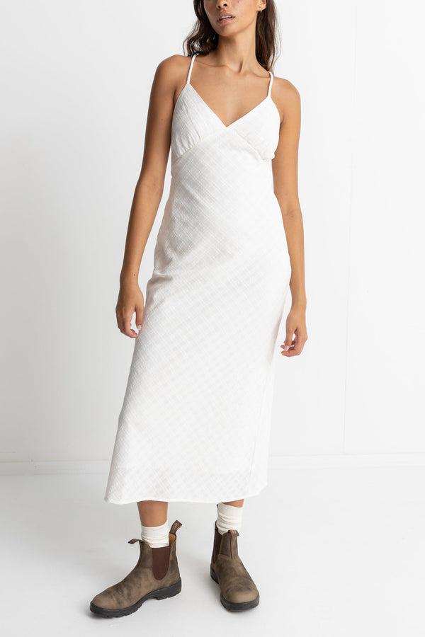 white christmas dresses RHYTHM BRIANNAH BIAS CUT MIDI DRESS