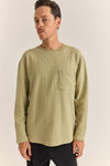 RHYTHM VINTAGE WAFFLE LONG SLEEVE T SHIRT - FATIGUE