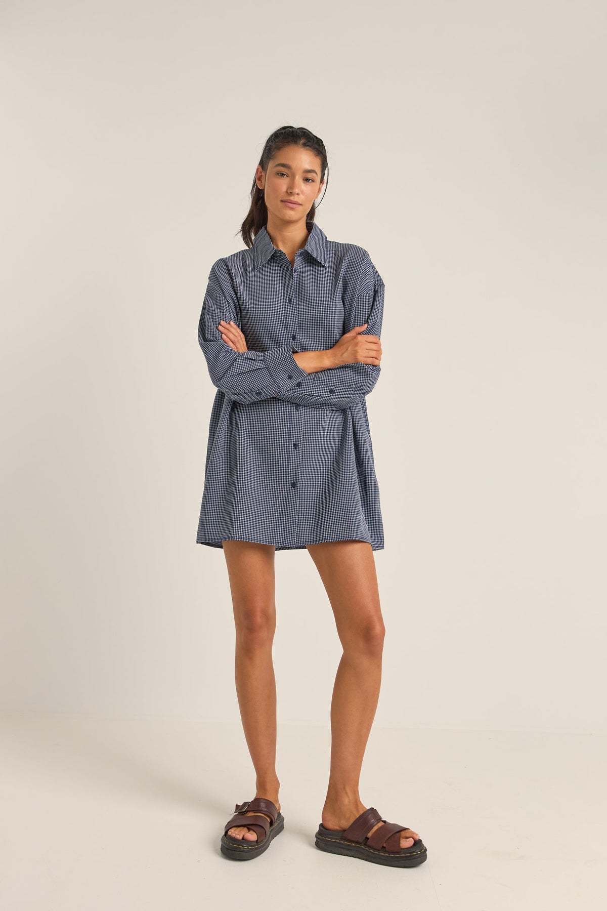 RHYTHM SHIRT DRESS - NAVY